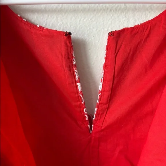 Boden Lucinda Broderie Red Sleeveless Embroidered Dress - Picture 8 of 9